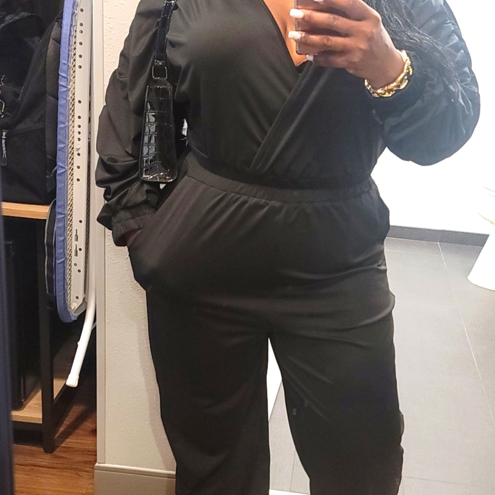Black jumpsuit woman